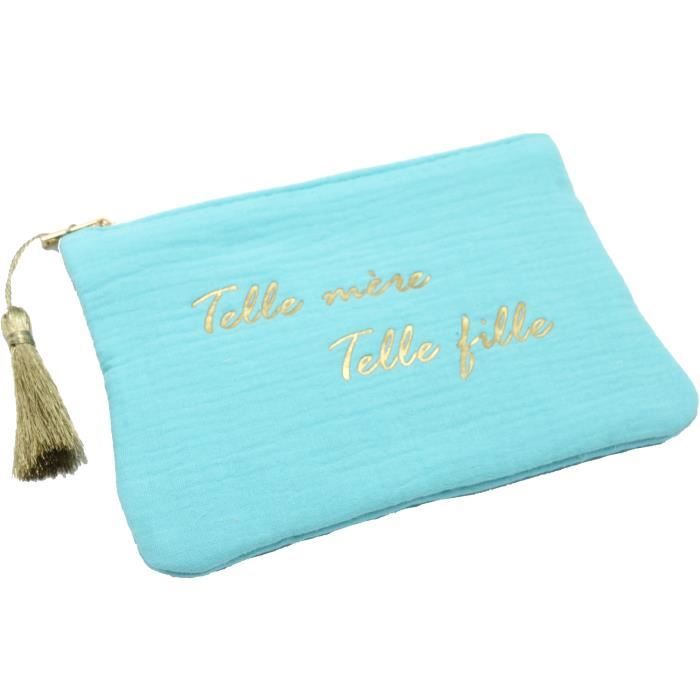 Trousse Cadeau Zippée En Gaze De Coton - Blush "Maman Chérie&quot