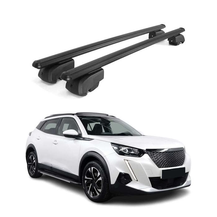 Barres De Toit Compatibles Peugeot 2008 (2013-2019) - Aluminium, Charge Max 75kg, Garantie 2 Ans