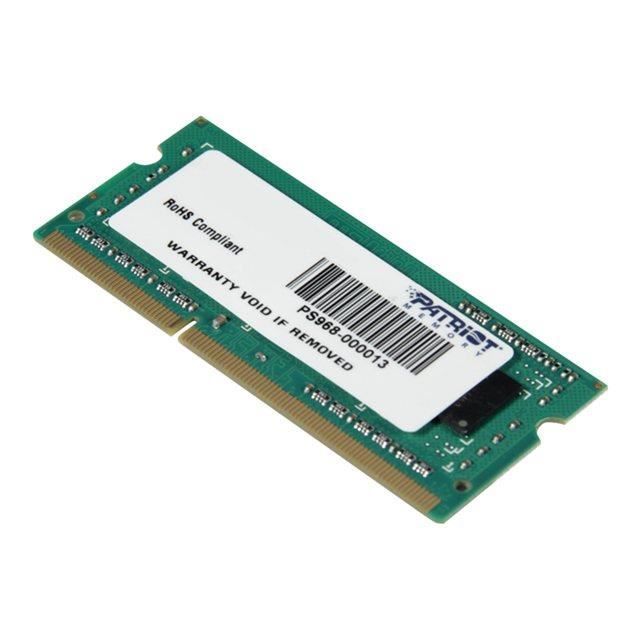 Patriot Signature Line DDR3 module 4 Go SO DIMM 204 broches 800 MHz / PC3 12800 CL11 1.5 V mémoire sans tampon non ECC