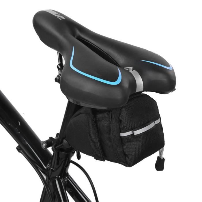 Sacoche De Selle Pour VTT Ou Vélo De Route - Polyester 15x7x7cm - Avec Support Pour Feu Arrière