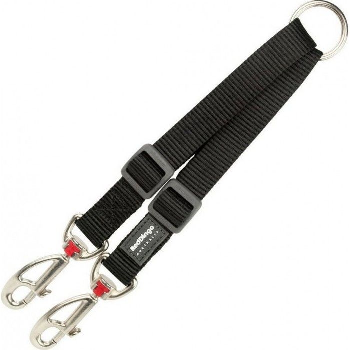 2 Coupleur pour laisse de chien Red Dingo Noir (1,5 x 20-26,5 cm)