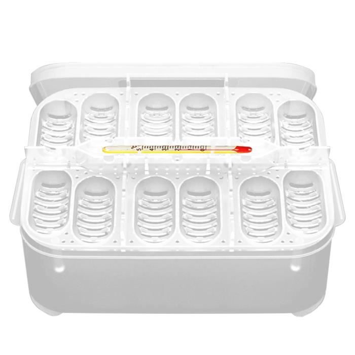 Comparer les prix de Boîte d'incubation d'incubation de reptiles Coffret à hachures d'incubateur d'œuf avec 12 grilles pour la tortue gecko lézards crini