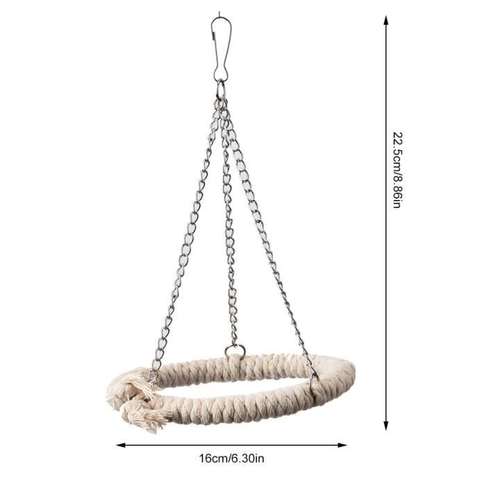 Meilleurs prix pour Jouet pour perroquet suspendu - SALALIS - Corde de chanvre - Blanc - Oiseau - Intérieur - Jeux - Perroquet