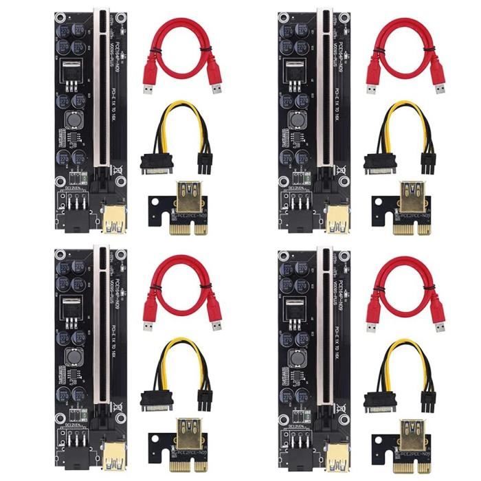 New Version Horizontal Installation 009S Plus PCI-E 1X To 16X Extender Adapter With Blue Flash Led For Btc Miner I4402077115