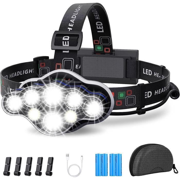 Lampe frontale, torche rechargeable avec zoom et L... - Vicedeal