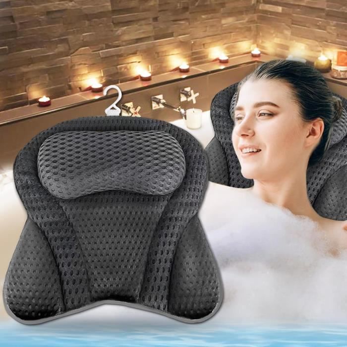 Tapis D'Appui-Tête Pour Baignoire - Coussin Doux Et Respirant - Confort Dos Et Nuque - Stylec Fit
