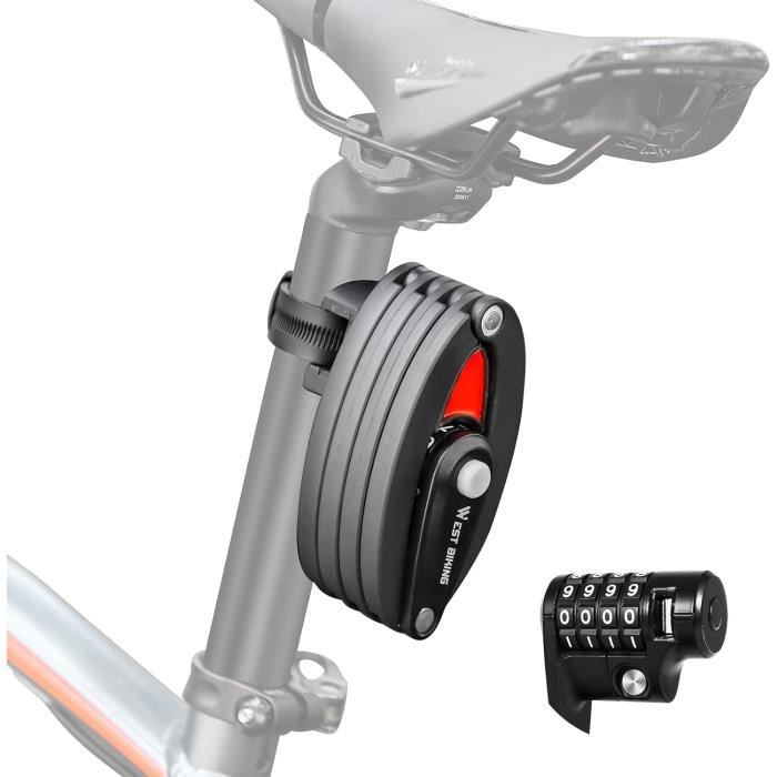 Antivol Vélo Pliable Haute Sécurité ICOCOPRO - 85cm (35 Maillons) - Avec Support De Montage - Noir