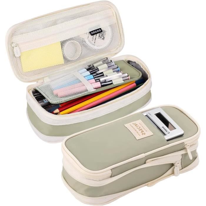 Trousse Rangement Pikachu Double Compartiment - Grande Capacité Pour École Et Bureau - Design Pokémon Adorable
