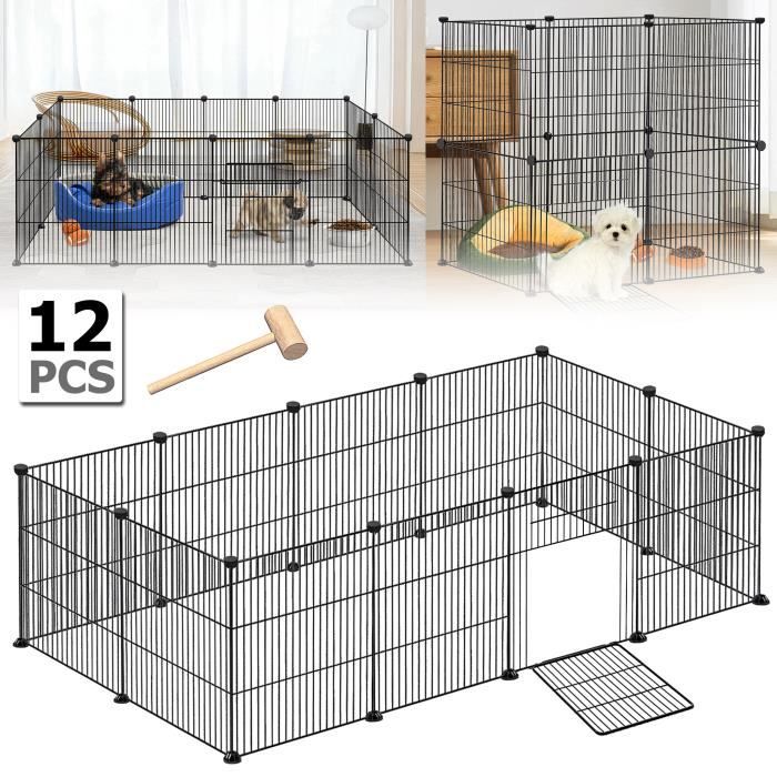 Comparer les prix de Enclos extérieur pour chiots, lapins, enclos pour petits animaux, clapier, cage grillagée métallique SUUSOLNY