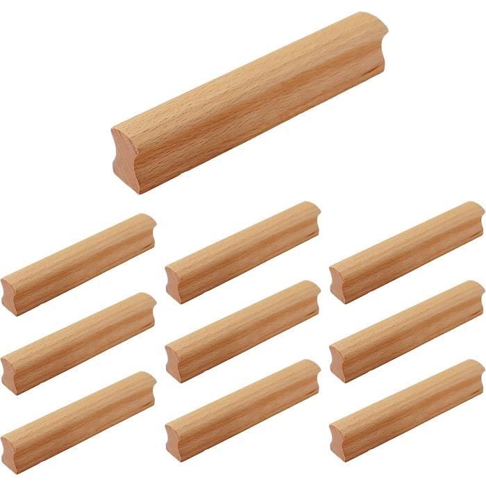 6 Poignées En Bois Enfants - Boutons Armoire Ours Chat Lapin - Stylé Et Facile à Installer