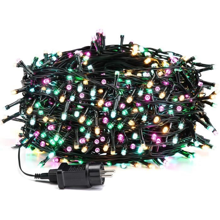 Guirlande De Noël Vintage – Fleurs Multicolores, 20 Lumières, électrique, Fonctionne
