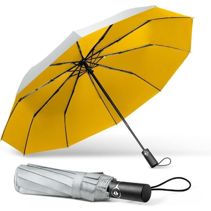 Parapluie Pliant Enfant Panmer Parapluie De Voyage Noir à Séchage Rapide, Cadre Coupe-vent Parapluie Original