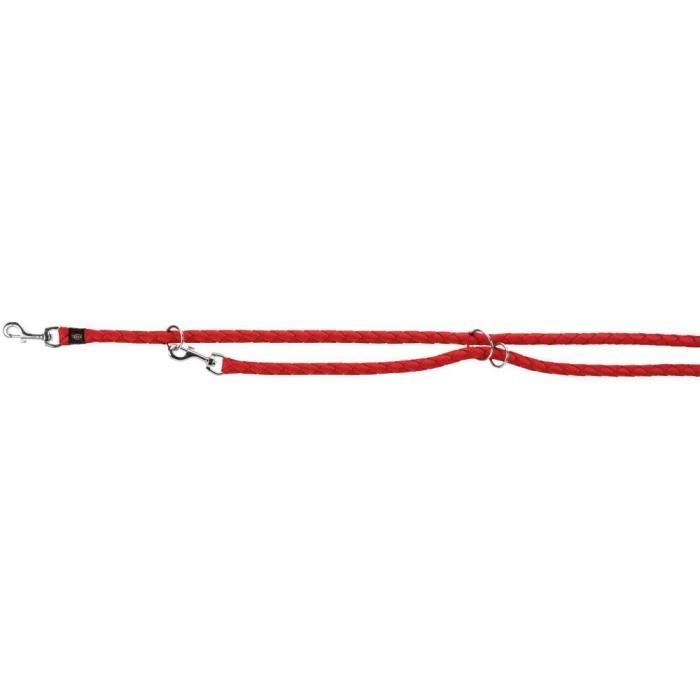 Laisse réglable - Cavo - 2 00 m - Nylon - Rouge - Multi-positions