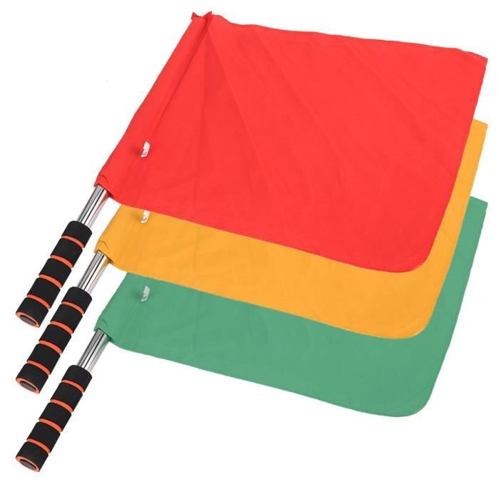 2 pièces drapeaux de juge de touche drapeau de juge de ligne d'arbitre avec poignée en éponge et sac de rangement pour la formation de Hockey de Football de Match de sport 2 pièces drapeaux de juge de touche drapeau de juge de ligne d'arbitre avec poignée en éponge et sac de rangement pour la formation de Hockey de Football de Match de sport