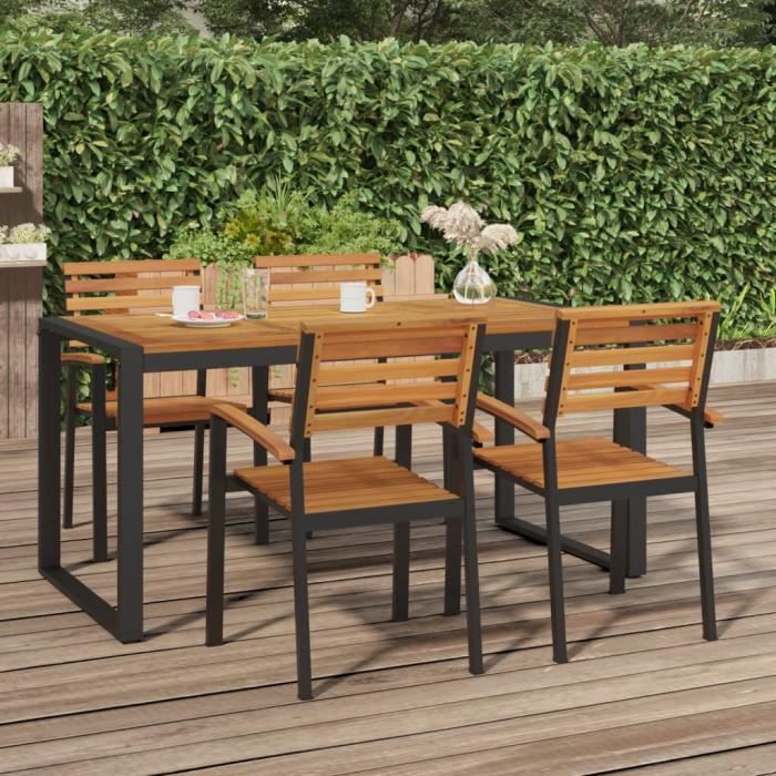 vidaXL Table de jardin Bois d'Acacia - vue 7