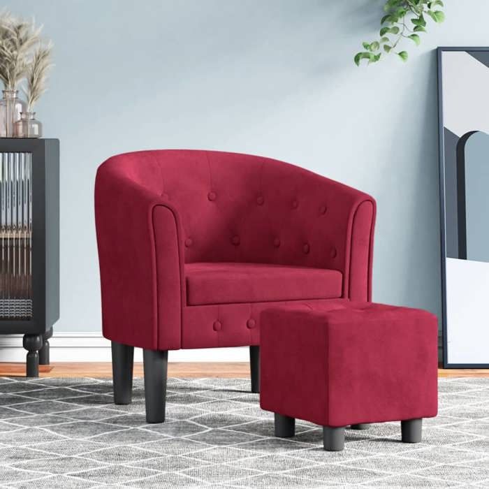 vidaXL Fauteuil Cabriolet avec Repose-pied Chaise avec Accoudoirs Canapé avec Dossier Siège Rembourré Salon Chambre 356483