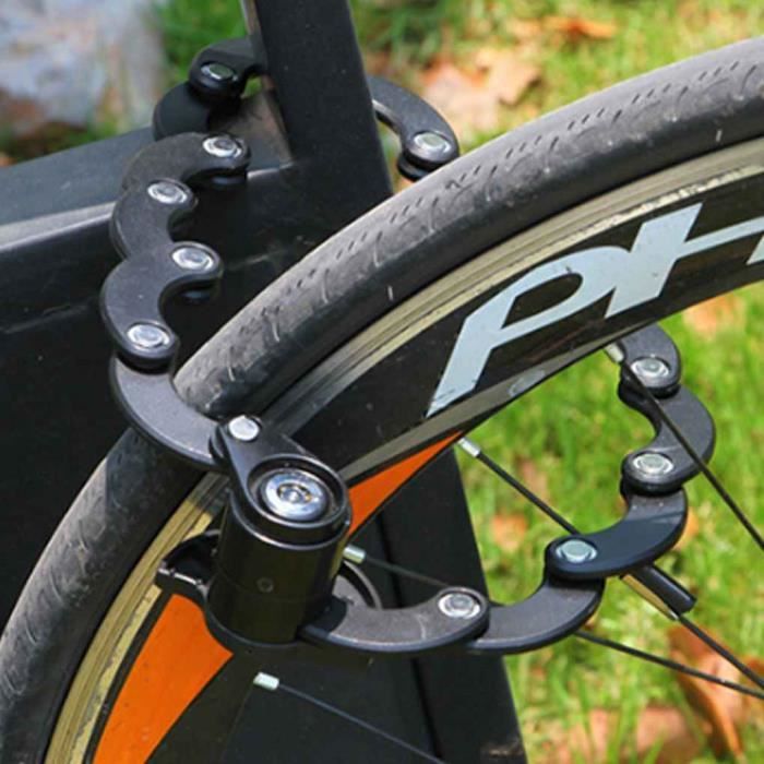 Cadenas à Code Pliable Pour Vélo Hambourg-Lock Avec 3 Clés - Alliage Zinc, Avec Feu Arrière