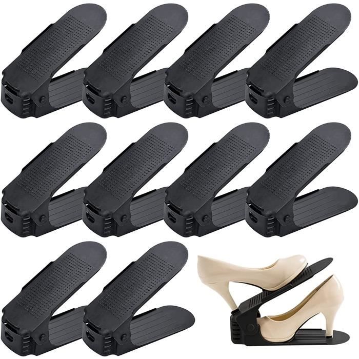 10 Supports à Chaussures Réglables LATRAT - Gain De Place 50%, Rangement Placard Antidérapant