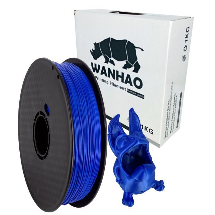 filament pour imprimante 3D FDM PLA PREMIUM BLEU WANHAO 1KG/1,75mm