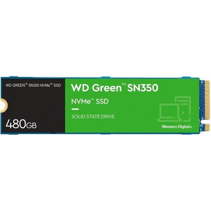 WESTERN DIGITAL Green SN350 Disque SSD 480 Go M 2 WDS480G2G0C
