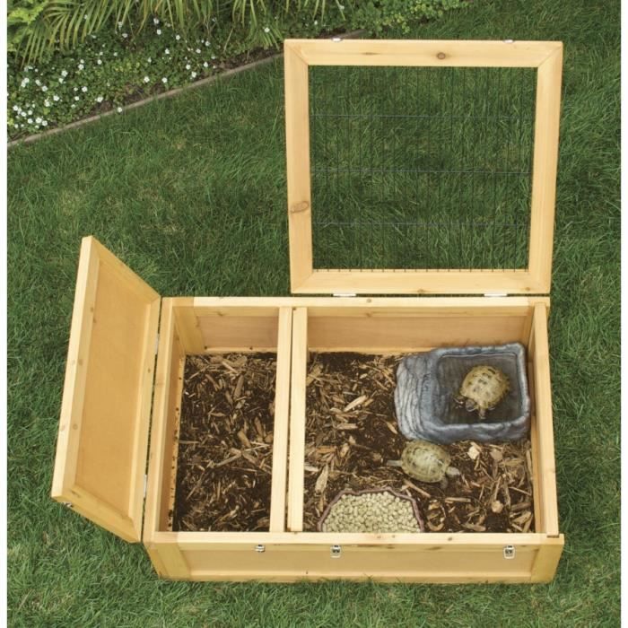ZOOMED Cage en bois avec abri - 91 x 61 x 30 cm - Pour tortue - Cdiscount