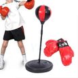  Punching Ball de Vitesse /Sac de Frappe /Réglable Avec Gants de Boxe Set Base de Pied Pour Enfants -TIP-1