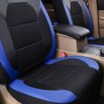 4Pcs Housse de siège auto universelle en cuir PU-2 x housse de siège avant+2 x housse d'appui-tête-Bleu-1