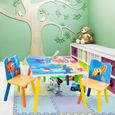 WOLTU Ensemble table et chaises avec motifs imprimé océan, 1 x table d’enfant + 2 chaises pour enfants d’âge préscolaire-1