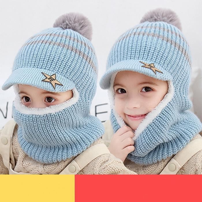 Bébé Bonnet Echarpe Set Hiver Chaud Bonnet Chapeau Tricoté Tour De Cou  Doublure en Polaire pour Enfants Filles Garçons,Bleu - Cdiscount  Prêt-à-Porter