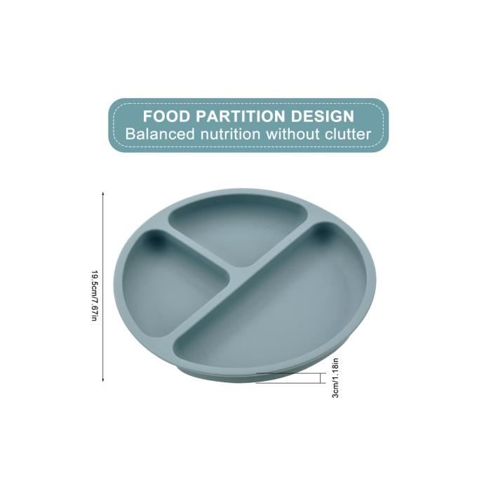 HENGBIRD Lot De 2 Assiettes Pour Enfant Avec Ventouse En Silicone Antidérapant - Sans BPA - Vaisselle Bébé Et Enfant