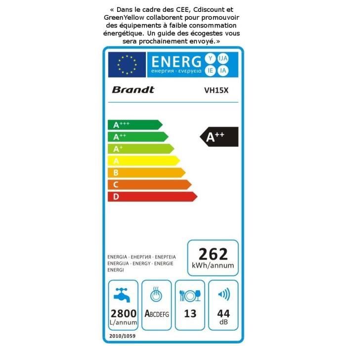  VH15X - Lave vaisselle encastrable - 13 couverts1