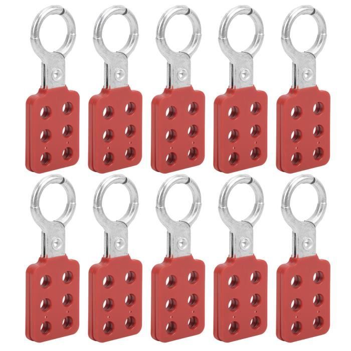 Lot De 10 Moraillons De Verrouillage Sécurité Aluminium - 6 Trous Pour Gestion Multiple