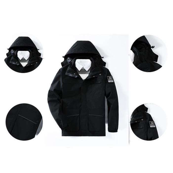 Veste Homme Grande Taille - Parka Décontractée Coupe-vent - Avec Capuche Et Multiples Poches - Taille M à 5XL