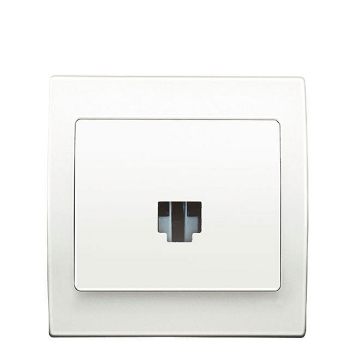 Prise Informatique RJ45 Blanc Delta Iris + Plaque basic Blanc ...