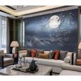 Papier Peint Panoramique Fleurs et oiseaux de lune Papier Peint 3D Tapisserie Murales Chambre Salon Décoration Murales 250x175cm-2