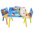 WOLTU Ensemble table et chaises avec motifs imprimé océan, 1 x table d’enfant + 2 chaises pour enfants d’âge préscolaire-2