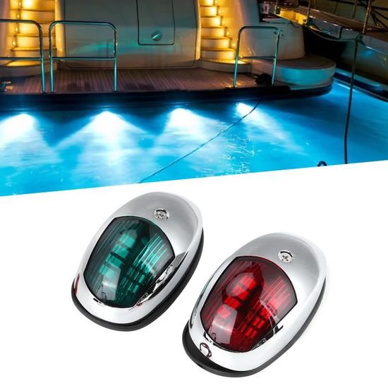 Biqing 4PCS Feux de Navigation de Bateau Blanc Bleu,12V Lumière de Navigation à LED 3 Inch Rond Lumière Marine de Signal de Sécurité Lampe Acier inoxydable Imperméable pour Bateaux/Camion/Bus
