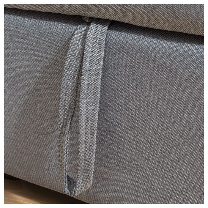 HAPPY GARDEN - Canapé d'angle convertible simili CLARK 3 places gris