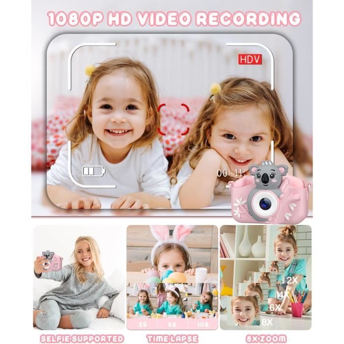 Gofunly Appareil Photo Enfant pour Garçons et Filles de 3 à 12 Ans | 2.0 Pouces Appareils Photos Numériques avec 32GB Carte, 1080P HD Mini Camera