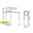 iDeko® Robinet Mitigeur de Lavabo laiton cascade Finition Chromée céramique avec flexible-3