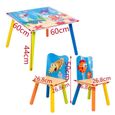WOLTU Ensemble table et chaises avec motifs imprimé océan, 1 x table d’enfant + 2 chaises pour enfants d’âge préscolaire-3