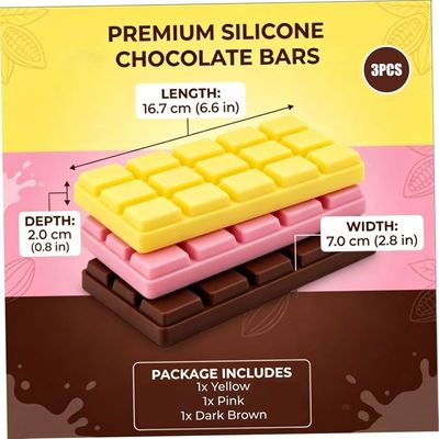 Jouet Anti-stress Chocolat – Squishy En Silicone, Montée Lente – Fidget Barre Chocolatée – Enfant & Adulte