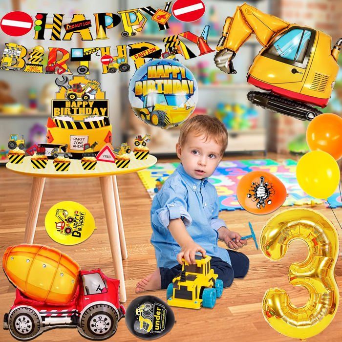 Décoration Anniversaire Chantier 3 Ans - Construction de Ballon