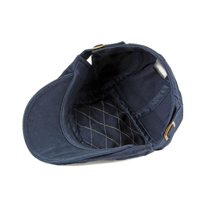 Casquette Plate En Cuir PU Homme - Béret Irlandais Réglable 56-60 Cm - Style Rétro Hiver - 8