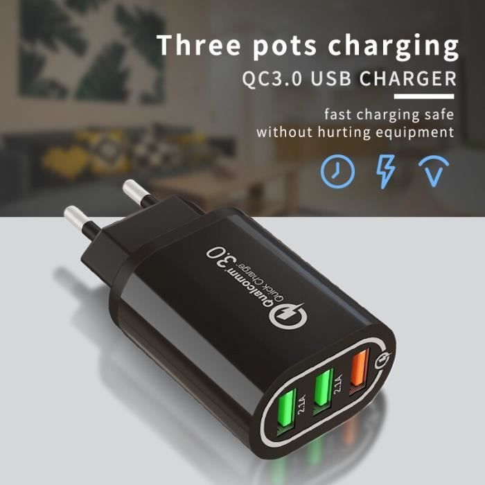 Speed Mini : Chargeur rapide 5V 3A - 2 USB - Quick charge prix