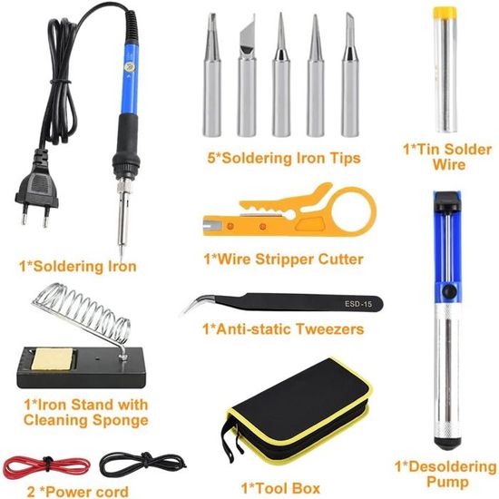 Frunimall Kit de fer à souder sans fil, kit de soudure électrique, outils de soudage portable