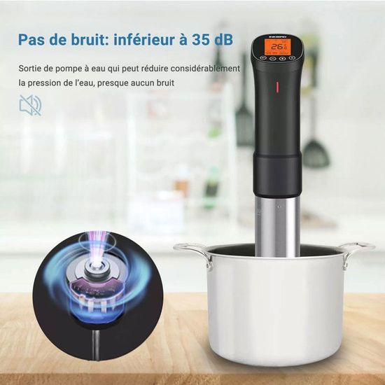 Cuiseur Sous Vide Immersion 1000W - Thermostat 25-90°C - Avec Livre Recettes