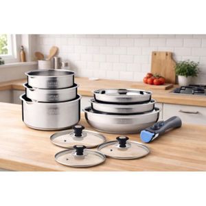 Batterie De Cuisine Induction Arthur Martin AM1275, 6 Pièces Inox, Neuve