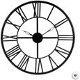 Horloge en métal - Vintage - Ø 70 cm - Noir - Rond-0