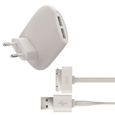 MUVIT FOR CHANGE 1 USB 2.4A Chargeur Secteur (12W) - Blanc - UK-0